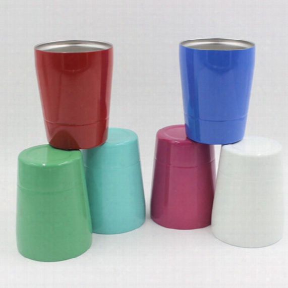 9oz 12oz Coffee Cup Mug Bilayer Vacuum 304 Stainless Steel Wine Beer 260ml Glass Cups Tumbler Travel Vehicle Mugs Drinkware Snowman Cup Hot