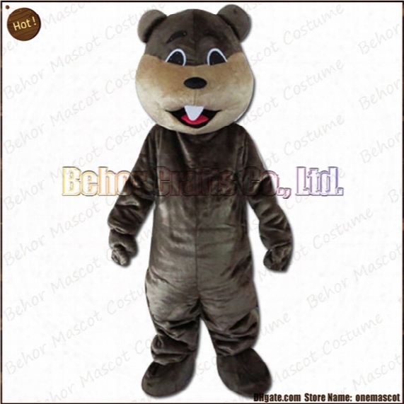 Beaver Mascot Costume Ems Free Shipping, Cheap High Quality Carnival Party Fancy Plush Walking Mole Mascot Cartoon Adult Size.