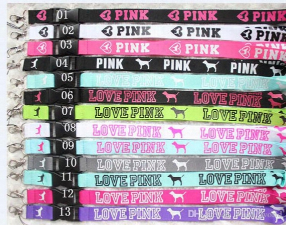 Best Quality Love Pink Lanyard Key Chain Holder Id Card Cellphone Neck Strap For Iphone 7plus 8g For Samsung Galaxy S8 Plus Lanyard
