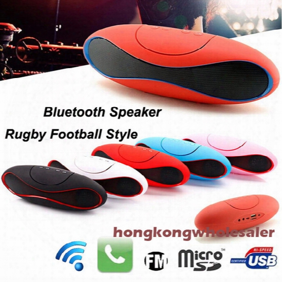 Bluetooth Speaker Portable Rugby Football Style Bass Stereo Wireless Outdoor Car Handfree Speakers Fm Radio Usb Port Suppor Micro Tf Cards