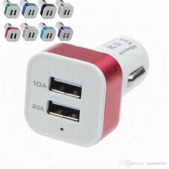 Car Charger 2 Usb Dual Port Charger Adapter For Smart Phone Gps Phone Charger Travel Chargers