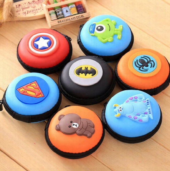 Cartoon Round Eva Cases Waterproof Fidget Spinner Boxes Mini Coin Purses Wallets Zipper Key Headphone Holder Bags