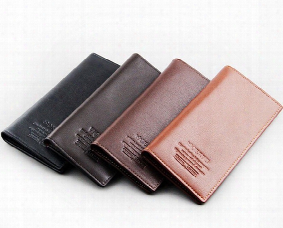 Cheap Hot Sale Leather Men&##039;s Long Wallet Men Pockets Card Clutch Bifold Purse Coin Holder Mix Colors Wholesale