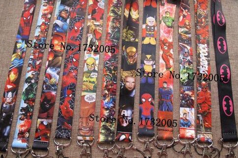 Dhl/ems New Marvel Movies Avengers Superheros Cello Phone Key Chain Neck Strap Keys Camera Id Card Lanyard Y-010
