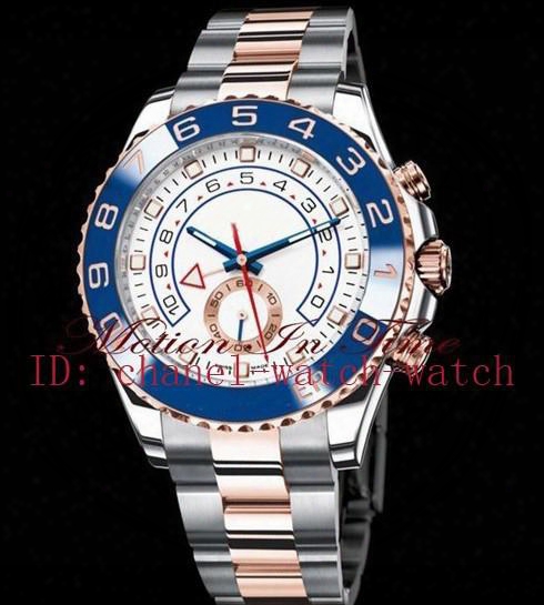 Factory Seller New In Box Luxury Aaa 44mm 18k Rose Gold &amp; Stainless Steel 116681 Men's Automatic Mechanical Movement Watch Mens Wristwatches