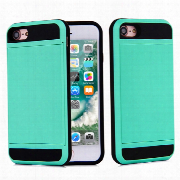 For Apple Iphone 7 Plus 6 6s Plus Cell Phone Case With Slid Card Holder Mobile Back Cover Shell Protector Shockproof