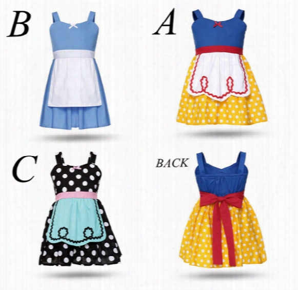 Girl Alice Dress Baby Summer Lovely Cotton Cloth Cartoon Snow White Polka Dot Princess Dress Up Kids Costume