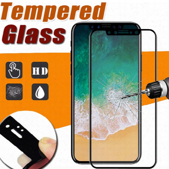 Glossy Carbon Fiber 3d Curved Edgetempered Glass Screen Protector 9h Full Cover Clear Hd Film Guard For Iphone X 8 7 Plus 6 6s Samsung S8 S7