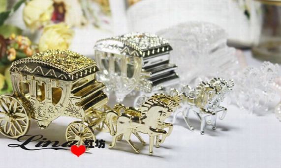 Haimens Candy Box Court Carriage Wedding Favor Box For Wedding Party Decorations Hot Sale High Quality Gold/white/silver