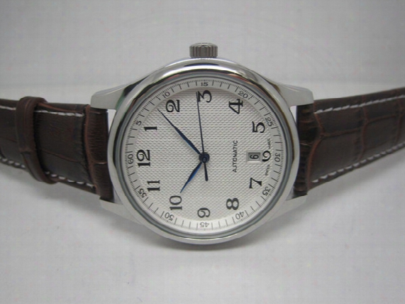 High Quality Top Sell Automatic Self Wind Watch Mens Leather Strap Wrist Watch Lng04