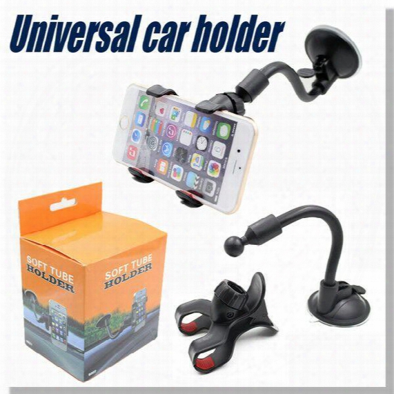 Long Arm Universal Car Soft Tube Mount Bracket Holder For Iphone7 7 Plus 6 6s Samsung Gps Pda 360 Degree Cellphone Car Holder