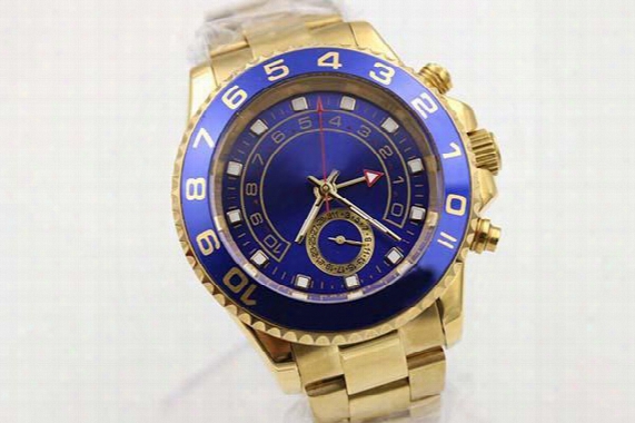 Luxury New Hot Sale Christmas Gift Automatic Master Watch Movement Man Stainless Steel Blue Bezel Golden Case Blue Dial Mens Wristwatch