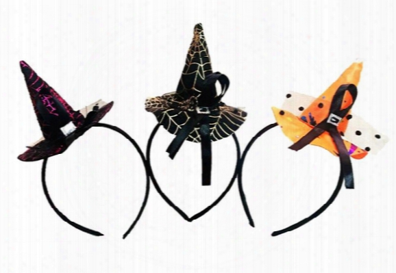Mini Witch Hat Headband Cobweb Dots Veil Cap Easter Halloween Fancy Dress Costume Accessory Party Headdress Scary Preaents