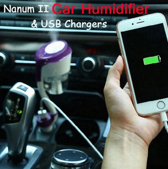 Nanum Ii Usb Ultrasonic Car Air Humidifier Charger Aromatherapy Air Freshener Nebulizer Humidifier Mute Home Air Sterilization & 2017 New
