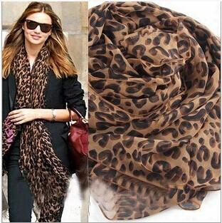 New! Large Leopard Silk Scarves Long Spot Scarf Chiffon Wrap Headscarf Shawls Sexy Warm Soft Lady Xmas Gifts 10pcs/lot