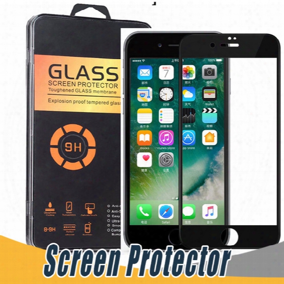 New Selling 3d Curved Glossy Front Tempered Glass For Iphone 6 6s 7 Plus Full Covered 9h Soft Carbon Fiber Edge Screen Protector