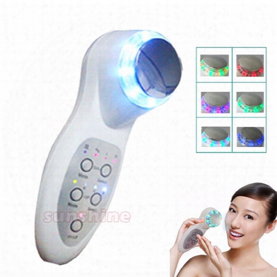 Portable 3mhz Ultrasonic 7colors Led Photon Skin Cleaner Sonic Ion Face Lifting Wrinkle Removal Anti-aging Skin Care Beauty Massager