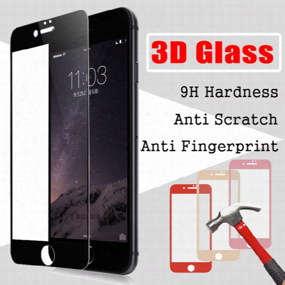 Screen Protwctor 3d Curved Tempered Glass Protective Film Cold Carved Full Screen Protector For Iphone 6 6s 7 Plus