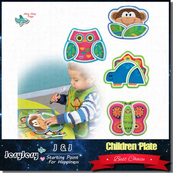 Sozzy Creative Children's Plate Cartoon Animal Service Plate Appetizer Platter Cute Dishes Baby Sub-grid Eat Tray