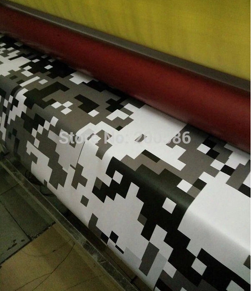 Tickers Mail Black White Digital Tiger Camo Viny Lcar Wrap Styling Foil Air Release Pixel Camouflage Graphics Car Sticker Film 1.52*30m/r...