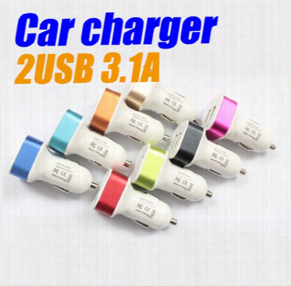 2016 Double Usb Car Charger 2a High Quality Tetragonum Chargerstraver Adapter Car Plug For Iphone 6s Samung S7 Sony Lg Htc