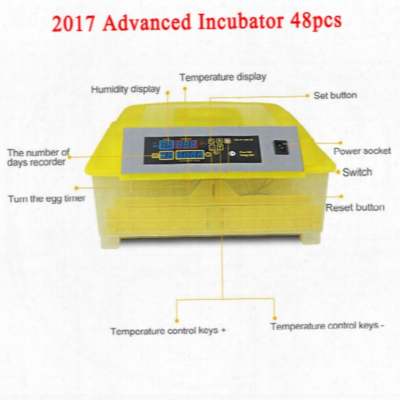 2017 Advanced 48 Eggs Incubator Mini Hatching Machine Full Digital Automatic Poultry Chicken Goose Duck Brooder