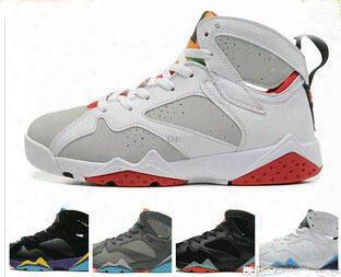 2017 Cheap Air Retro 7 Vii Mens Basketball Shoes Cardinal Olympic Raptor White Red Black Sports Shoes Athletics Sneaker High Quality Version