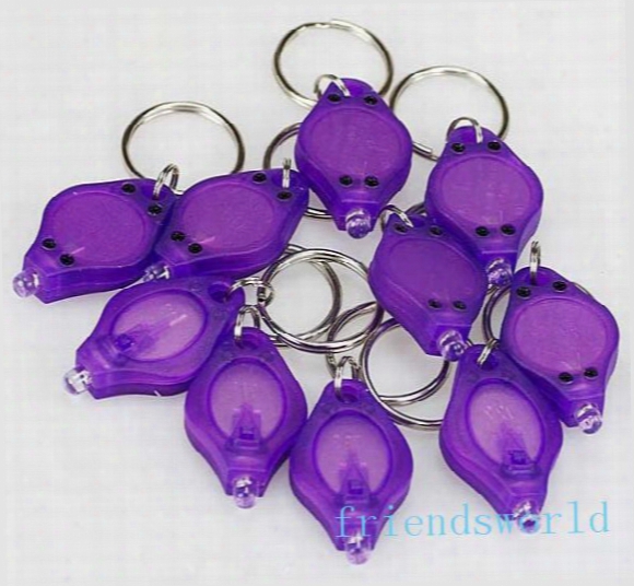 395-410nm Purple Uv Led Keychain Money Detector Led Light Protable Light Keychains Car Key Accessories