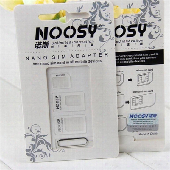 500set/lot*noosy 4 In 1 Nano Sim Card To Micro Nano Micro To Mini Sim Adapter For Smartphone Mobile Phone Sim Card Adapter