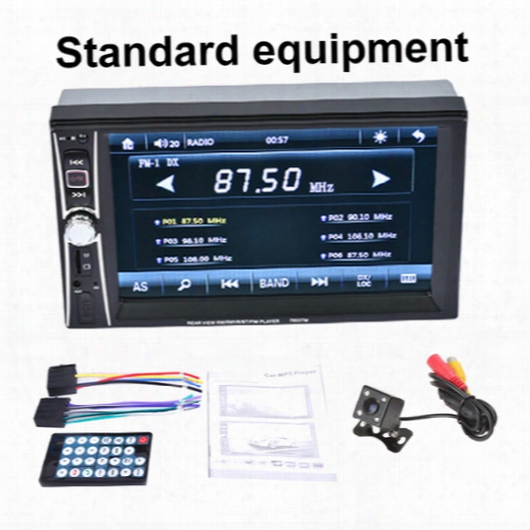 6.6&quot; Double 2din Car Mp5 Mp3 Player Car Dvd Functionbluetooth Touch Usb Fm Stereo Radio + Camera