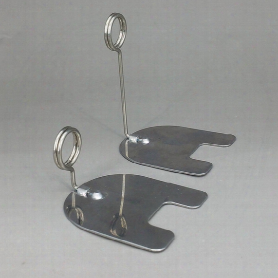 Base 5.5x5cm Pop Stainless Steel Price Tag Paper Sign Label Card Display Clips Holders For Stores Promotions 10pcs