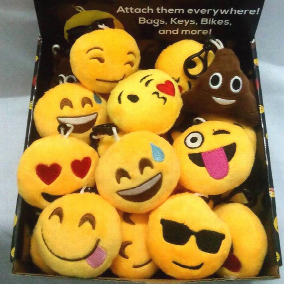 Cartoon Plush Emoji Kehchain Cute Expression Dolls Keychain Different Face Emoji Keychain Kids Toy Free Shipping