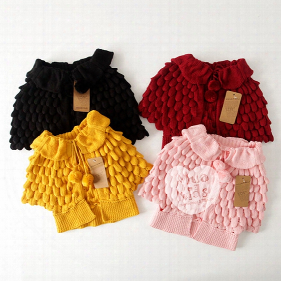 Cartoon2015 Winter Sweater Fashion Warm Hot Sale Clothes Childrens Baby Kids Girls Lace Fashion Waist Coat Outerwear Clothing Zz-546