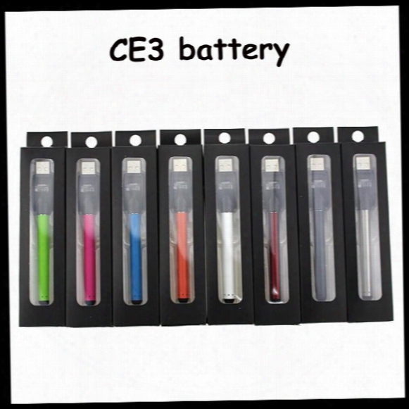 Ce3 Batteries Bud Touch Pen 280mah E Cigarette Batteries With Usb Charger Retail Box Fit 510 Cartridges Ce3 Atomizer By Dhl Free