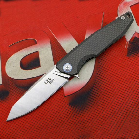 Ch 3004 Aus-8 Blade Carbon Fiber + Titanium Handle Outdoor Flipper Folding Knife Camping Hunting Pocket Fruit Knives Edc Tools