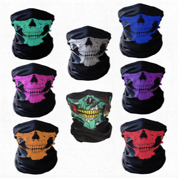 Dhl Skull Half Face Mask Scarf Bandana Bike Motorcycle Scarves Scarf Neck Face Mask Cycling Cosplay Ski Biker Headband