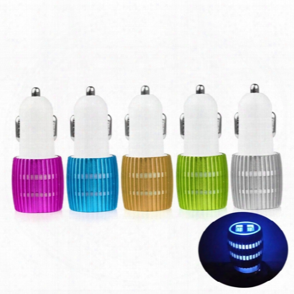 Dual Usb Port Car Charger Usb Adapter Universal For Iphone7 6s , 6plus , 5s, Samsung Galaxy S8 , Note5 5v 2.1a Without Retail Package