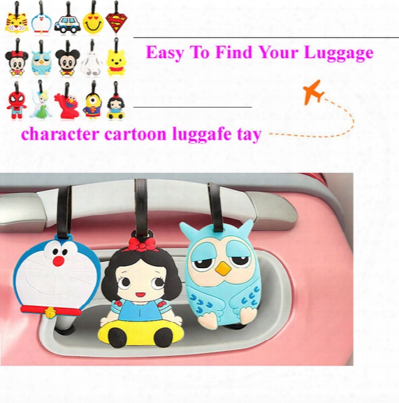 Fashion Lovely Cartoon Luggage Tags Pvc Travel Baggage Tag Personalized Identification Card Suitcase Label Bag Jewelry Pendants Accessories