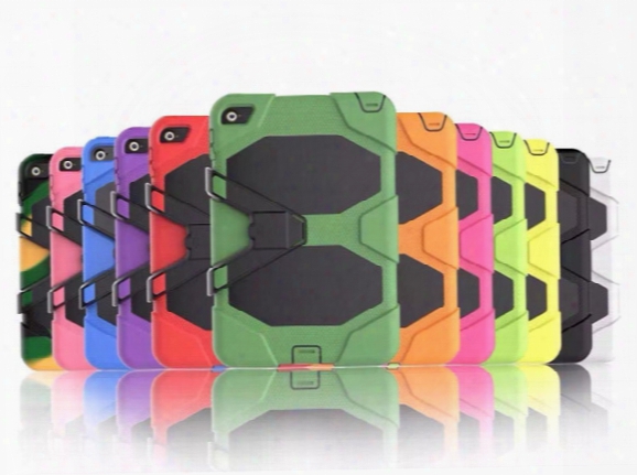 For Ipad 2017 Defender Shockproof Robot Case Military Heavy Duty Silicone Cover With Stand Hoder Ipad Mini Air 3 Ipad 234 For Samsung