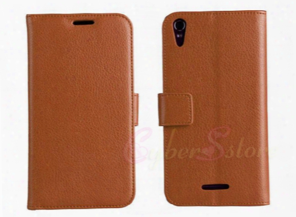 For Sony Xperia T3 Wallet Leather Litchi Case Cover Cases With Credit Card Holder Stand High Quality