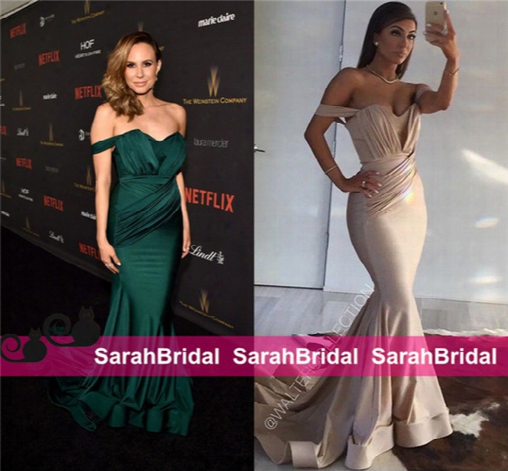 Keltie Knight Walter Collection Celebrity Evening Dresses Oscars Golden Globes Mermaid Style  For 2016 Women Prom Wear Sale Emerald Hot Gowns