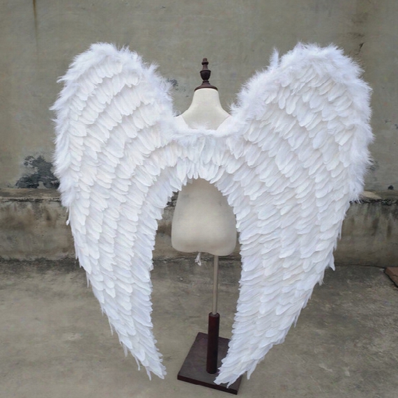 Large Size Beautiful White Angel Wings Automobile Exhibition Stage Performance Displays Wedding Shooting Props Pure Handmade