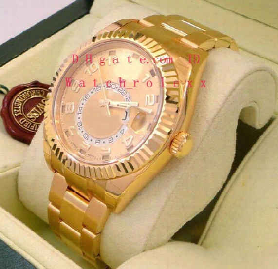 Mens Basel Version Automatic Sky-dweller 326938 18k Yellow Gold Men&#039;s Watch Original Box Mechanical Date Watch Mens Sport Automatic Watch