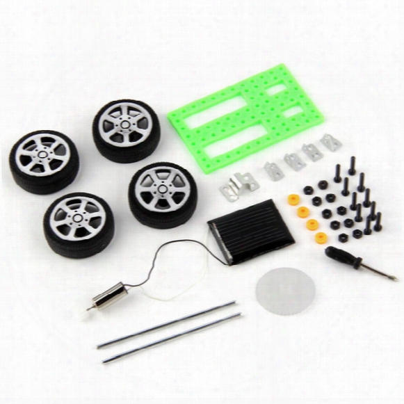 Mini Solar Powered Toy Diy Car Kit Children Educational Gadget Hobby Funny