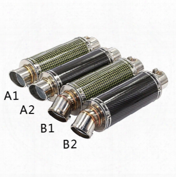 Motorcycle Exhaust Round Carbon Fiber Slash Cut Muffler Silencer &db Killer 51mm Street Bike Racing Exhaust Muffler Silencer