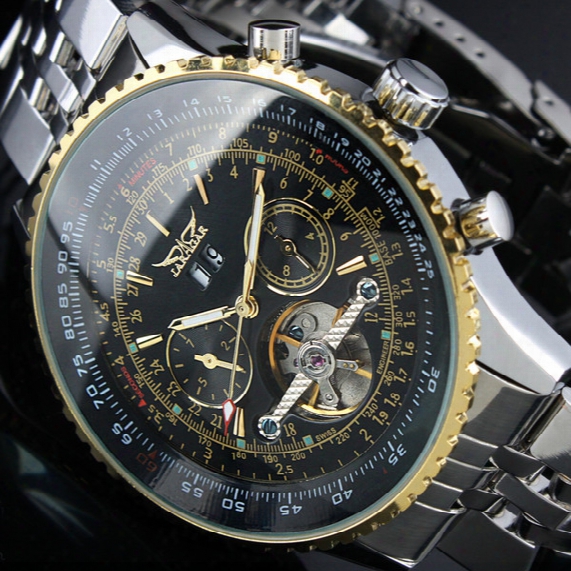 New 2016 Jaragar Luxury Automatic Mens Tourbillion Multi Function Watch Mechanical Watches Gift Wristwatch
