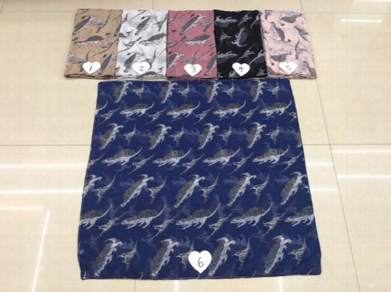 New Arrival Women Dinosaur Print Scarf 2016 Women Animal Print Shawls And Scarves Wraps Hijab Hot Sale Wholesale 10pcs/lot 180*90cm