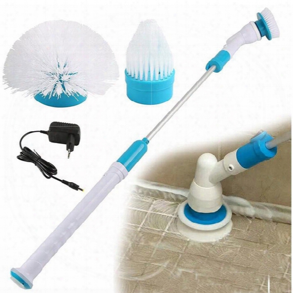 New Electric Spin Scrub Brush Scrubber Rechargeable Turbo Scrubber Automatic Cleaning Scrubber 3 Head Sets For Multi-purpose