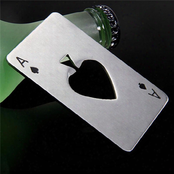 New Stylish Hot Sale Poker Playing Card Ace Of Spades Bar Tool Soda Beer Bottle Cap Opener Gift Dhl Shipping Upt02e