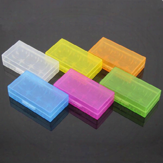 Portable Carrying Box 18650 Battery Case Storage Acrylic Box 6 Colors Plastic Safety Batteries Boxes For Lg Hg2 Sony Vtc5 Vtc5 Samsung 25r